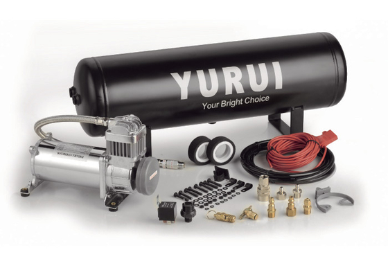 Hệ thống máy nén khí trên tàu bằng thép đen và bạc Máy nén khí với bình 12V để điều chỉnh ô tô
