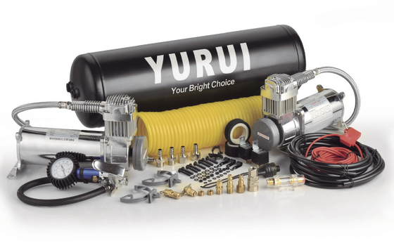 Giá tốt. Máy nén hệ thống khí trên tàu kép bằng thép cho xe tải, máy nén 12v có bồn chứa trực tuyến