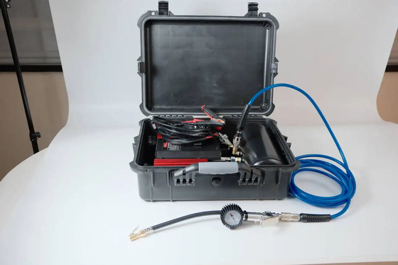 Off-road máy nén không khí hai xi lanh với hộp nhựa lốp xe hơi inflator