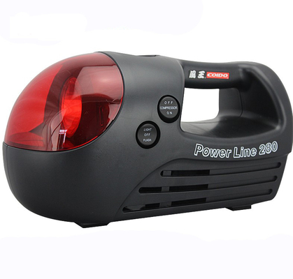 Máy nén khí di động màu đen và đỏ cho ô tô ba trong một loại 12v 280 Psi