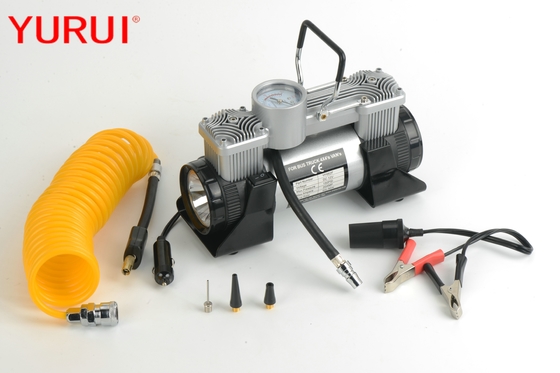 Xe tải Máy bơm hơi lốp xe tải 12 Volt Dc Màu đen bạc 180w có ánh sáng