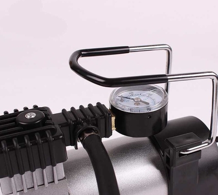 Máy nén khí kim loại 12 volt ô tô với đồng hồ / bơm tay