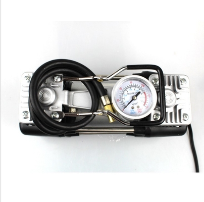 Máy nén khí kim loại xi lanh đôi 180w Bơm 150PSI có đồng hồ