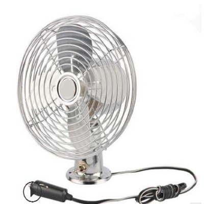 Quạt làm mát ô tô điện mini 6 inch dao động 12v / 24v Màu bạc