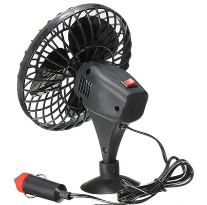 Máy quạt ô tô mini nhựa màu đen DC 12V Quạt xe làm mát với bật thuốc lá