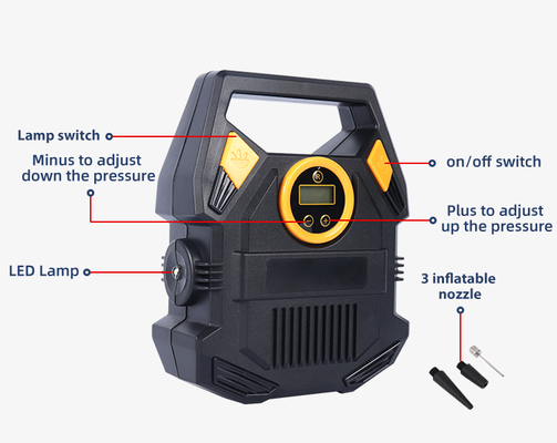 Máy bơm lốp xe hơi di động 12v có đèn