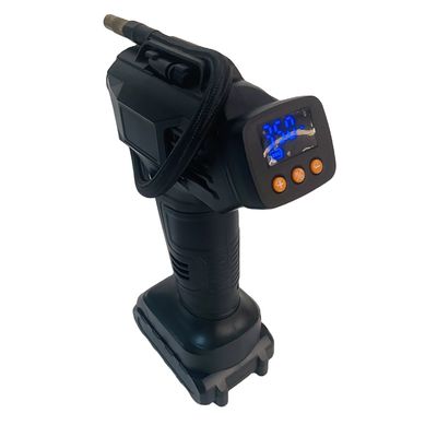 Máy nén khí di động với lưu lượng 27L/phút, động cơ 12V DC và pin sạc 2000mAh để bơm lốp nhanh