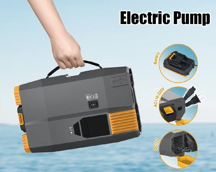 12 volt bơm điện với pin và AC110V-220V làm việc lâu 20psi với màn hình