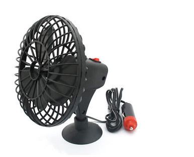 Giá tốt. Quạt làm mát xe ô tô màu đen mini Dc 12v di động 4 inch có hấp phụ trực tuyến